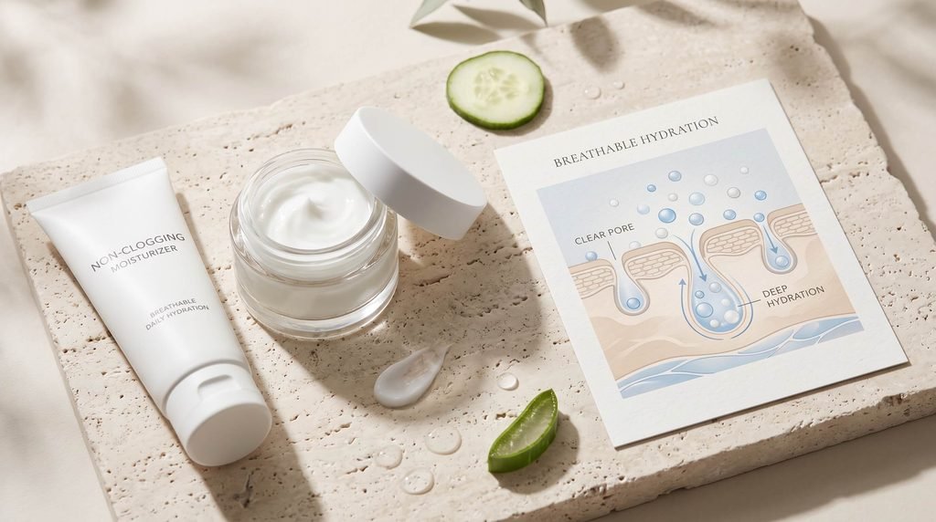 How to Choose a Non-Clogging Moisturizer: 30-Day Routine moisturizer tube and cream jar 2k 20261022145231 (1)